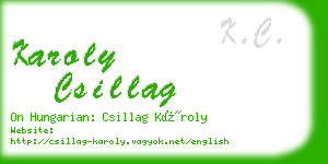 karoly csillag business card